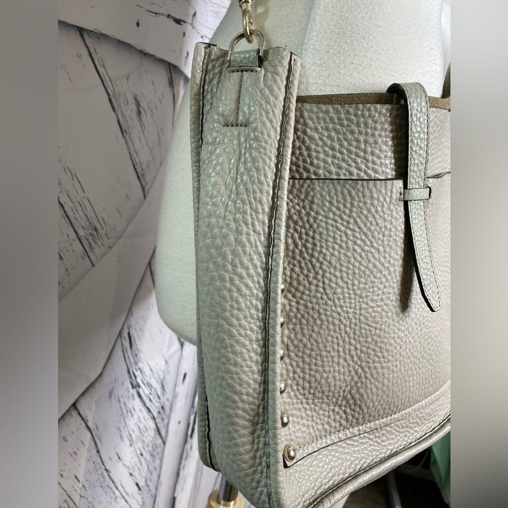 Rebecca Minkoff studded crossbody bag taupe, soft pebbled genuine leather - Picture 3 of 10